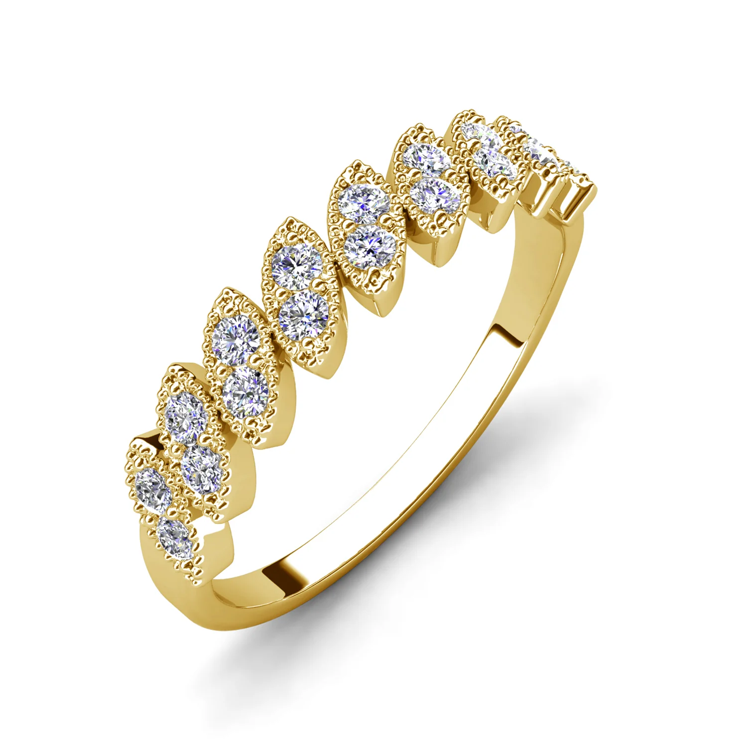 Tori 18k White Gold Plated Ring with Round Cut Swarovski Crystals - Image 9