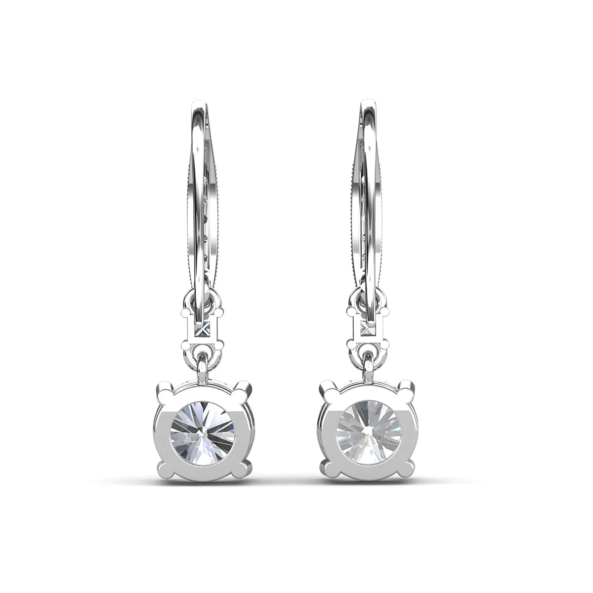 Valerie 18k White Gold Plated Drop Earrings with Simulated Diamond Crystals - Image 9