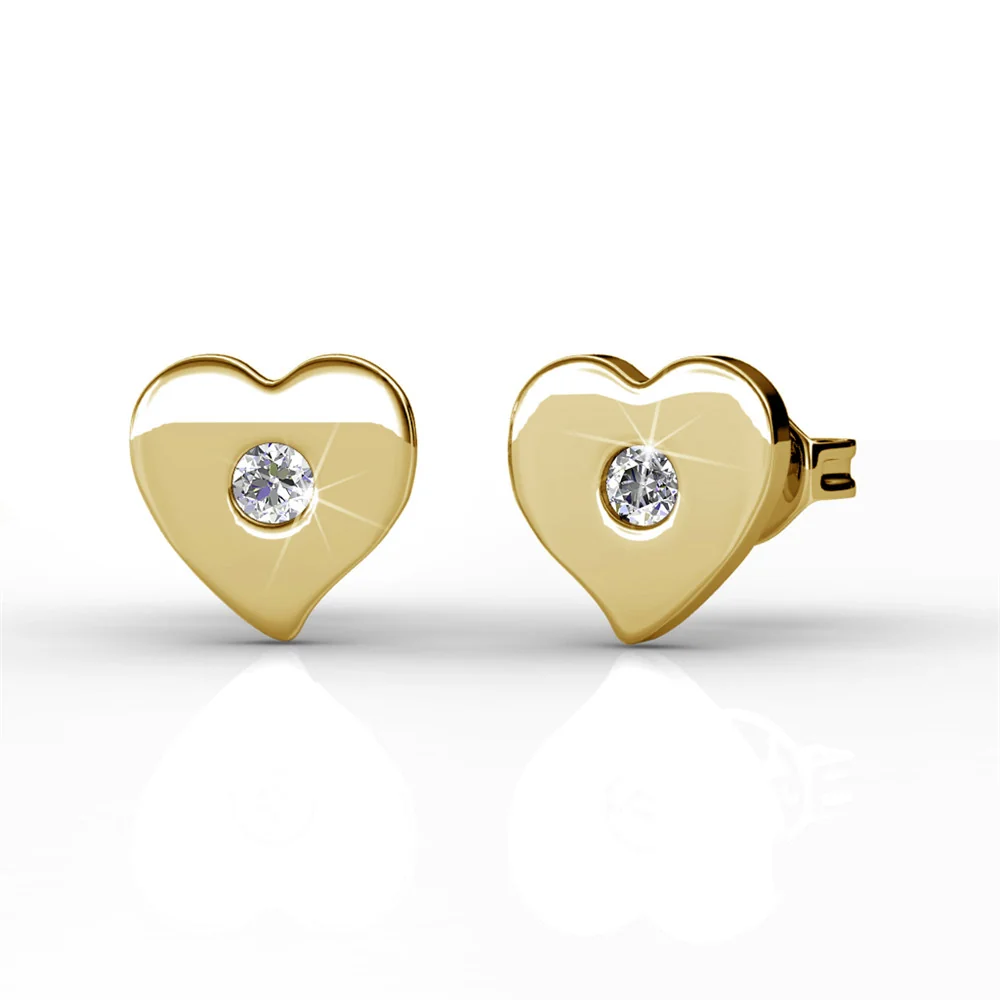 Vanessa 18k White Gold Plated Heart Stud Earrings with Swarovski Crystal — Final Sale - Image 8