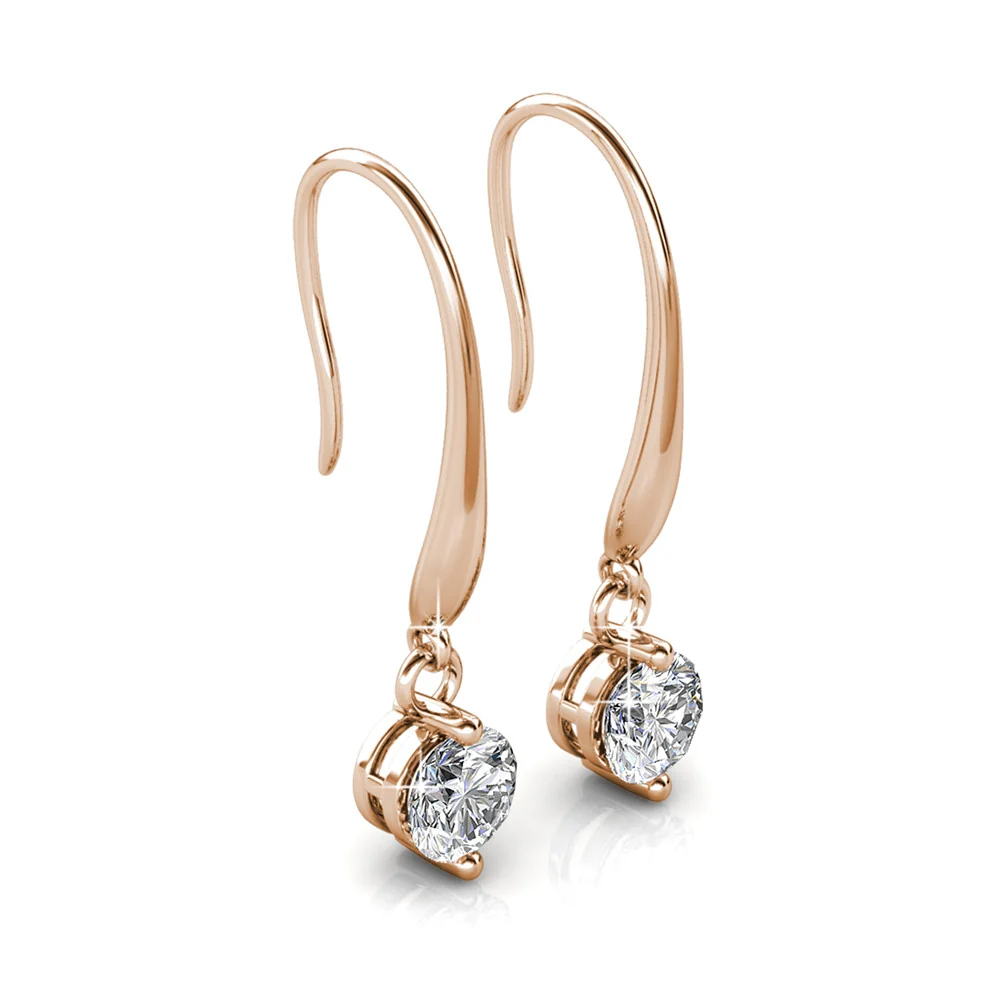 Veronica 18k White Gold Plated Drop Earrings with Swarovski Crystals - Image 16