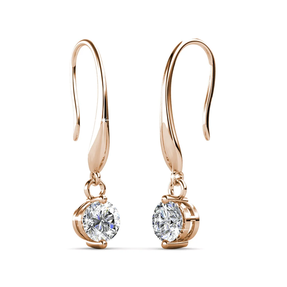 Veronica 18k White Gold Plated Drop Earrings with Swarovski Crystals - Image 17