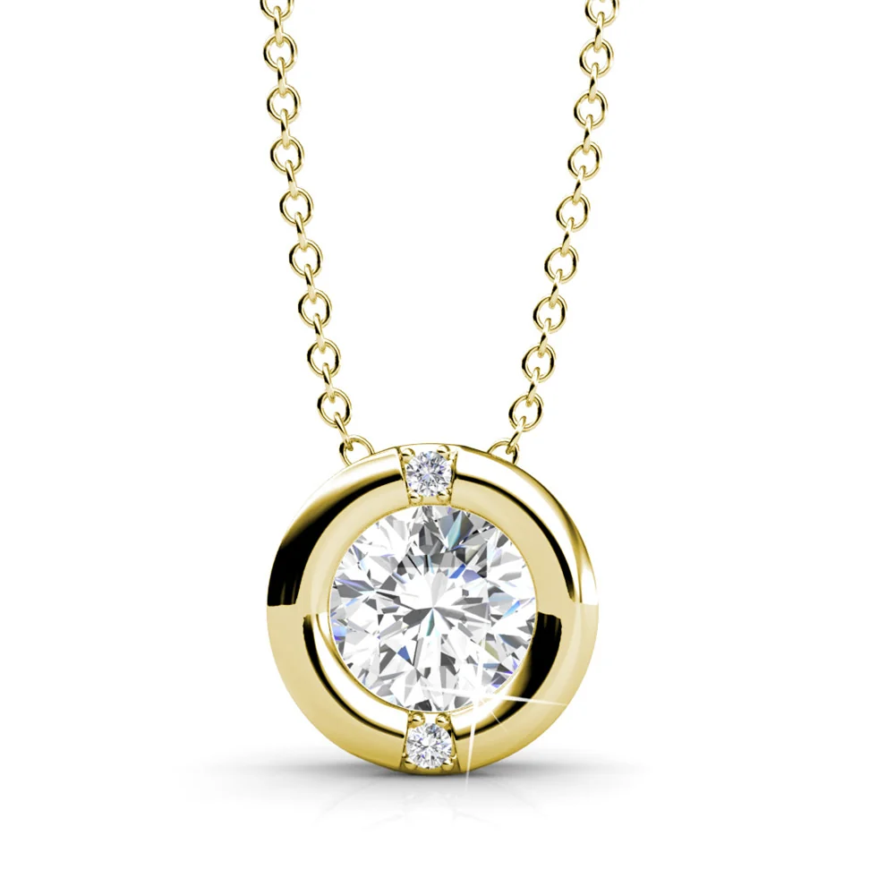 Zara 18k White Gold Plated Pendant Necklace with Round Cut Swarovski Crystals - Image 11