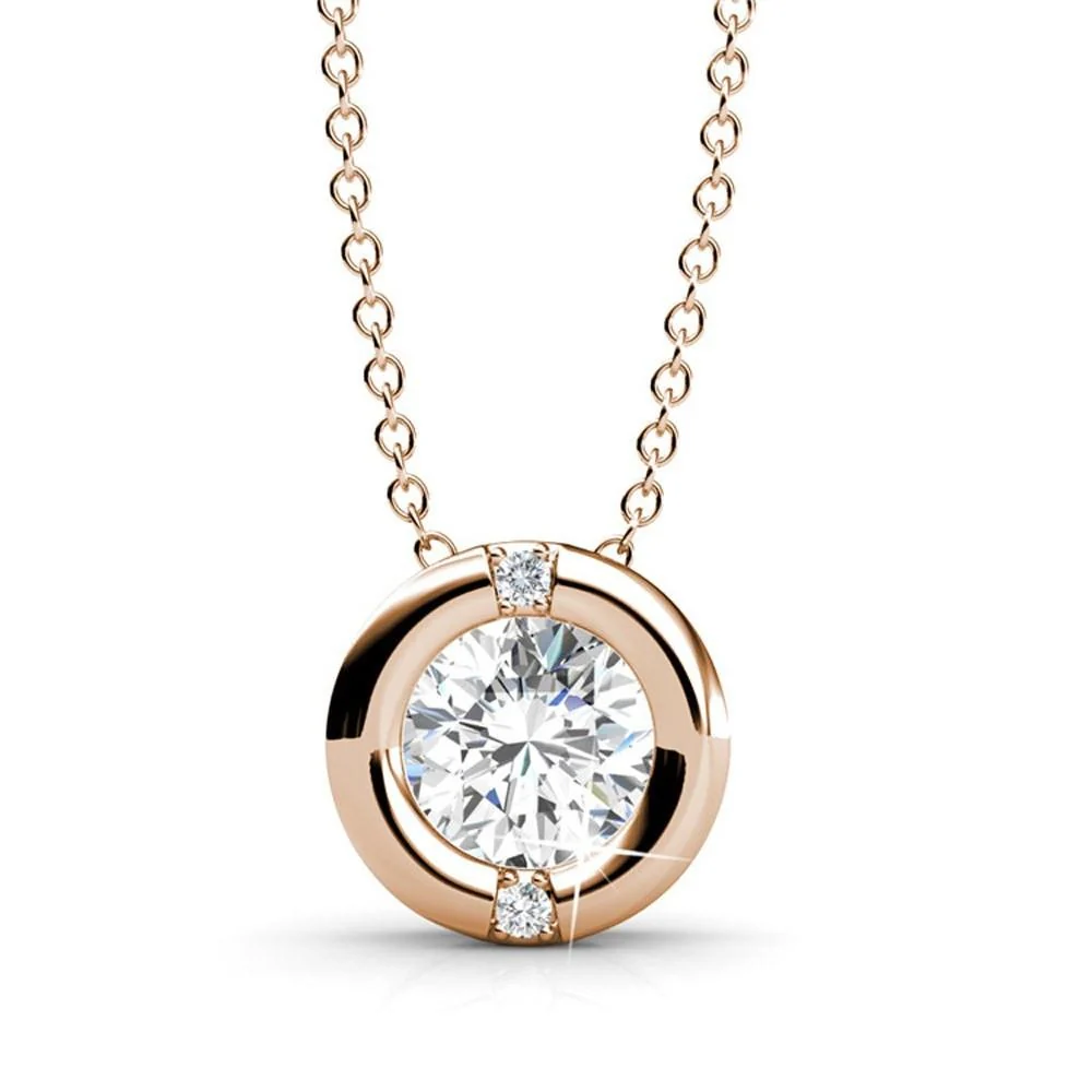 Zara 18k White Gold Plated Pendant Necklace with Round Cut Swarovski Crystals - Image 8