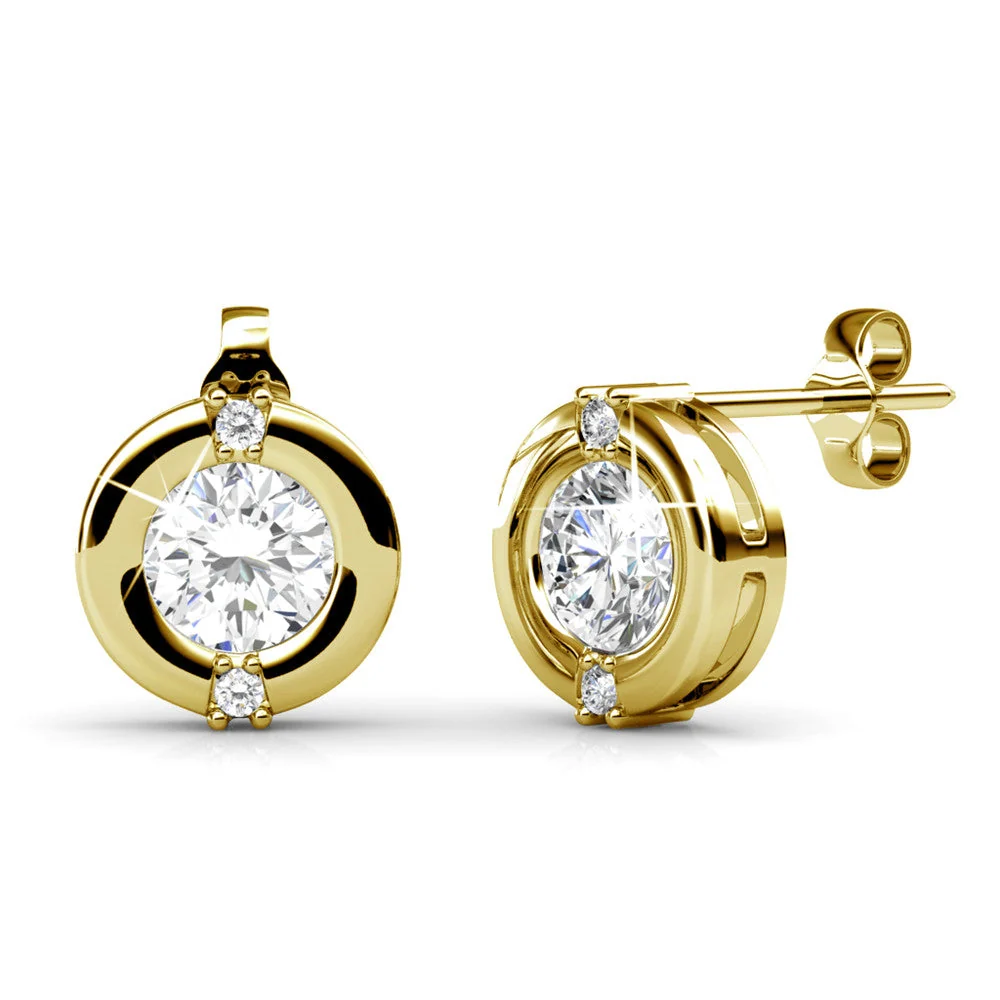 Zara 18k White Gold Plated Stud Earrings with Round Cut Swarovski Crystals - Image 8