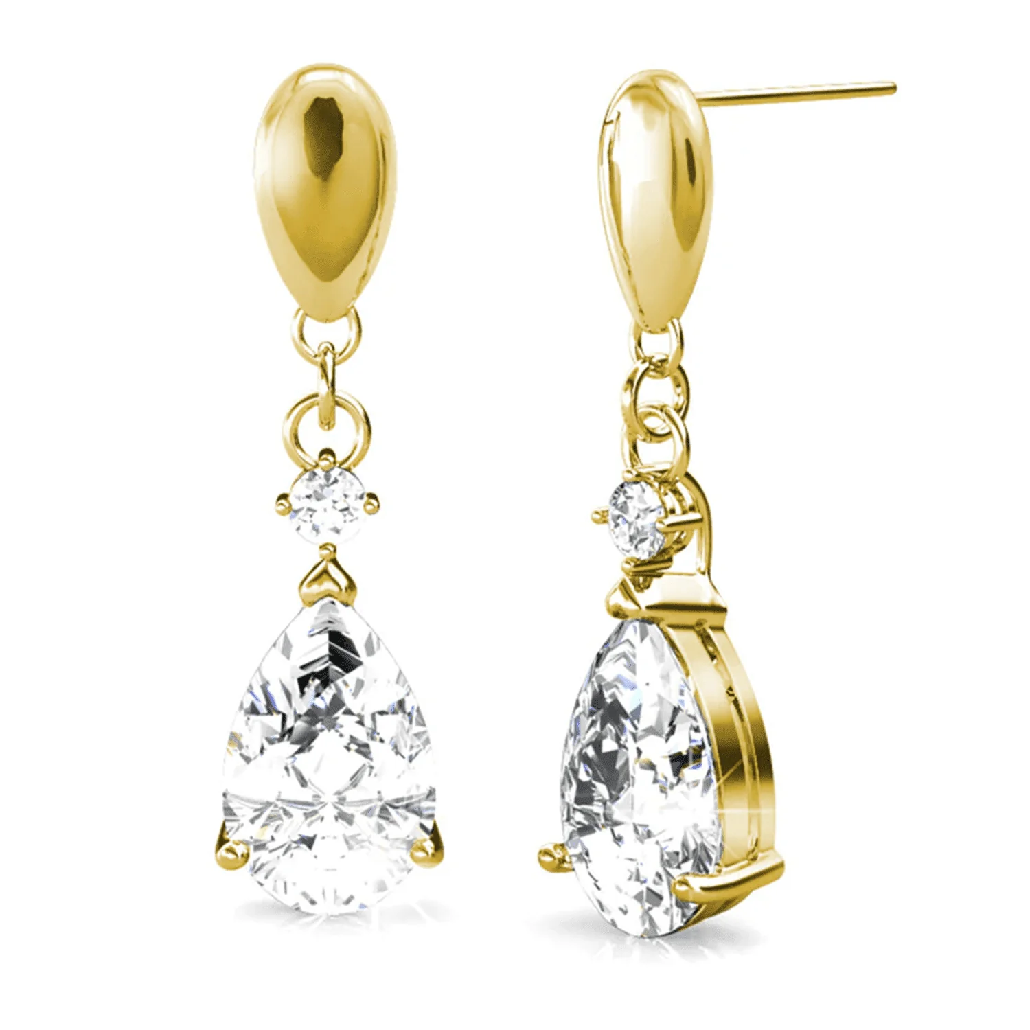 Zoey 18K White Gold Drop Earrings with Swarovski Crystals — Final Sale - Image 8